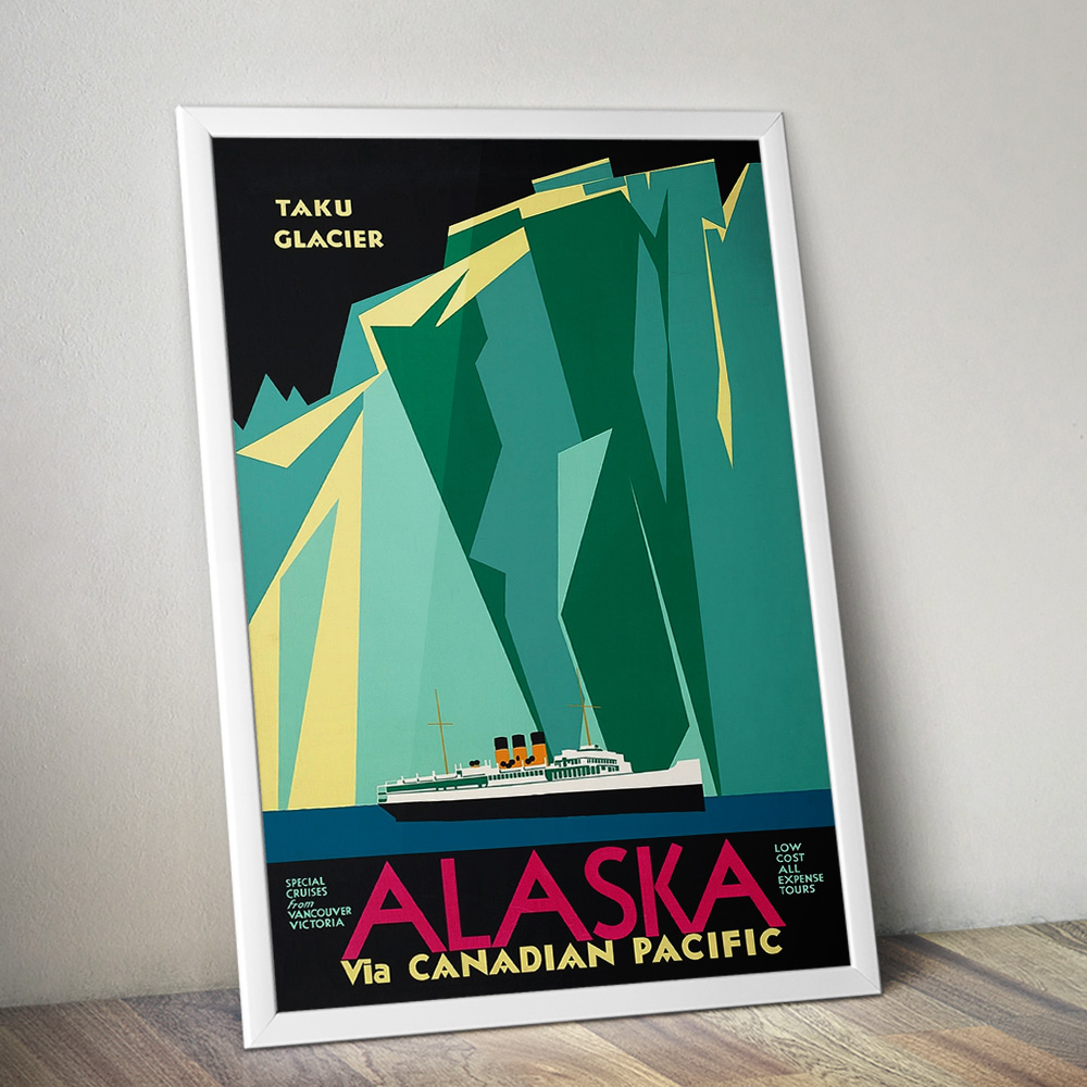 Alternative view of ALASKA VINTAGE TRAVEL ADVERT POSTER