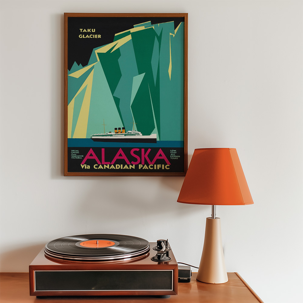 ALASKA VINTAGE TRAVEL ADVERT POSTER
