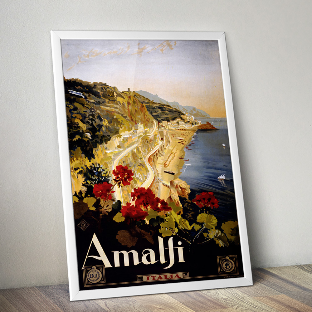 Alternative view of AMALFI VINTAGE TRAVEL ADVERT POSTER