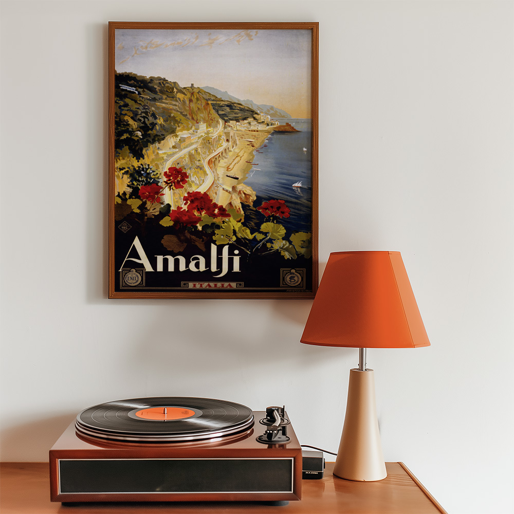 AMALFI VINTAGE TRAVEL ADVERT POSTER
