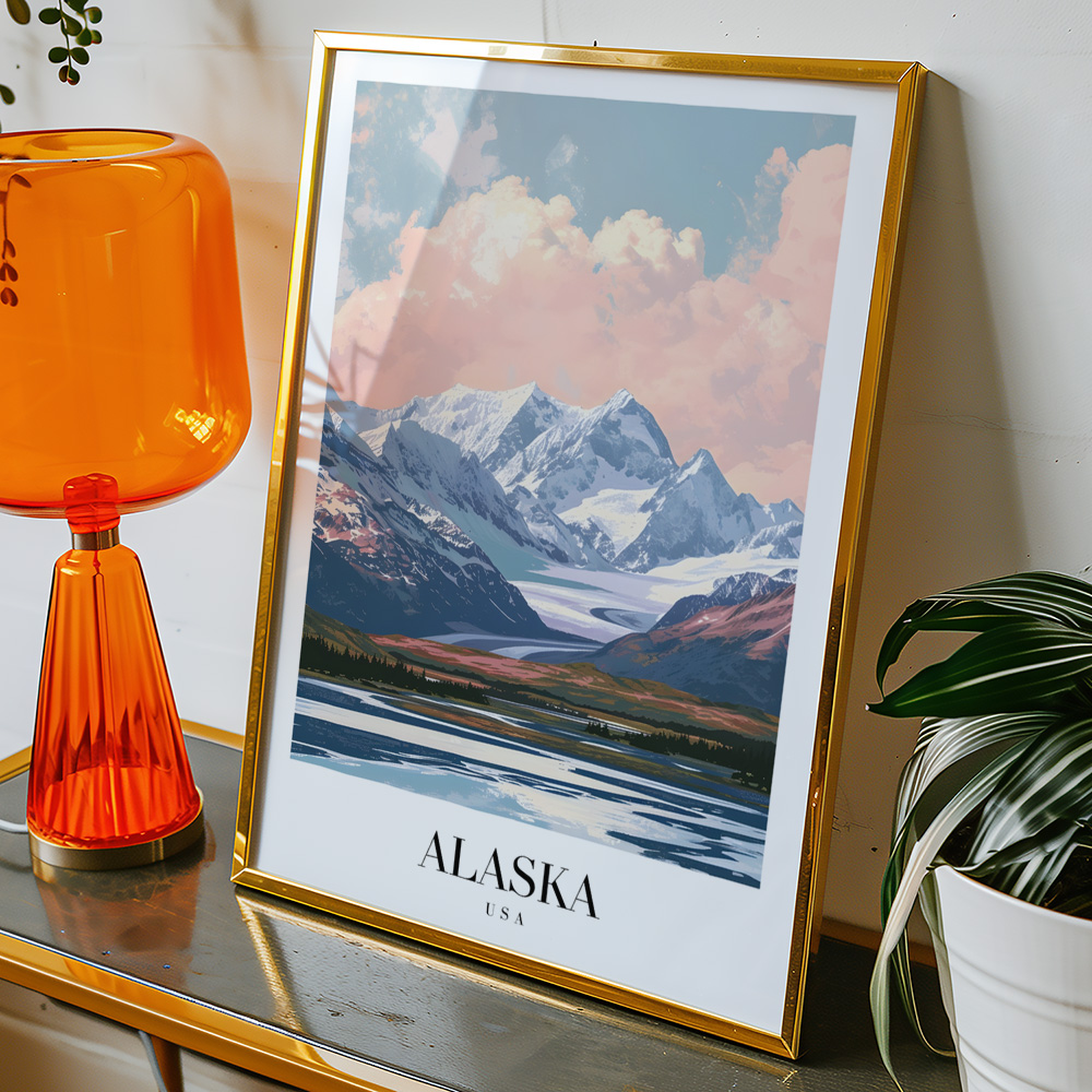 Alternative view of ALASKA VINTAGE TRAVEL POSTER