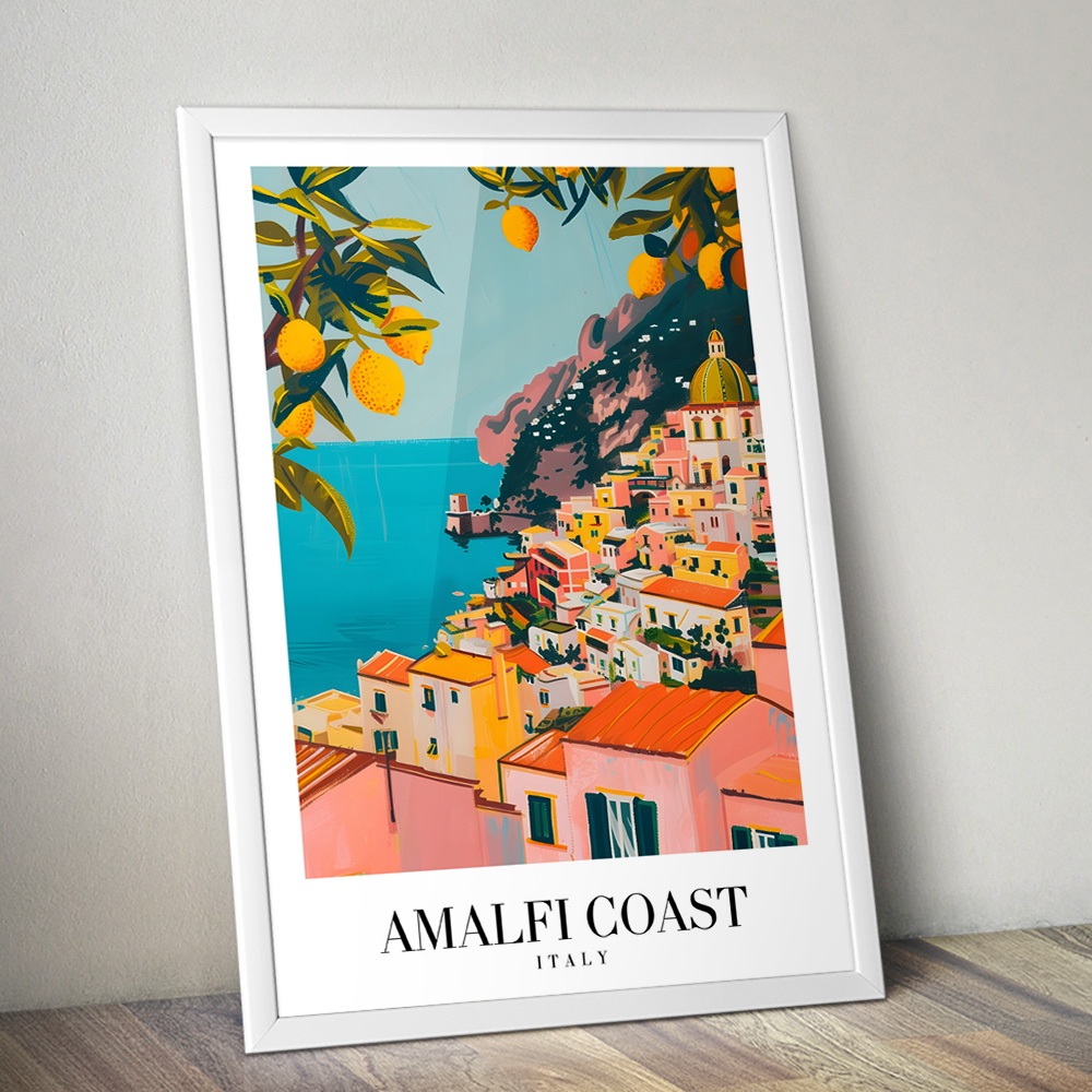 AMALFI COAST VINTAGE TRAVEL POSTER
