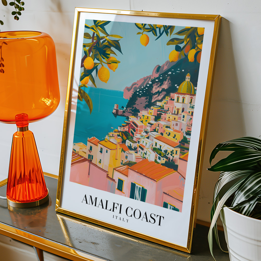 Alternative view of AMALFI COAST VINTAGE TRAVEL POSTER