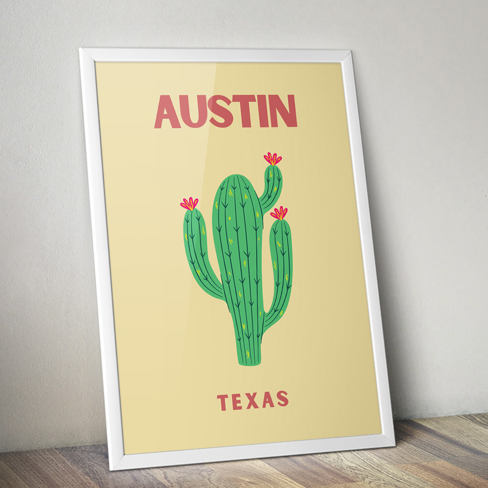 Alternative view of AUSTIN TEXAS VIBRANT TRAVEL POSTER