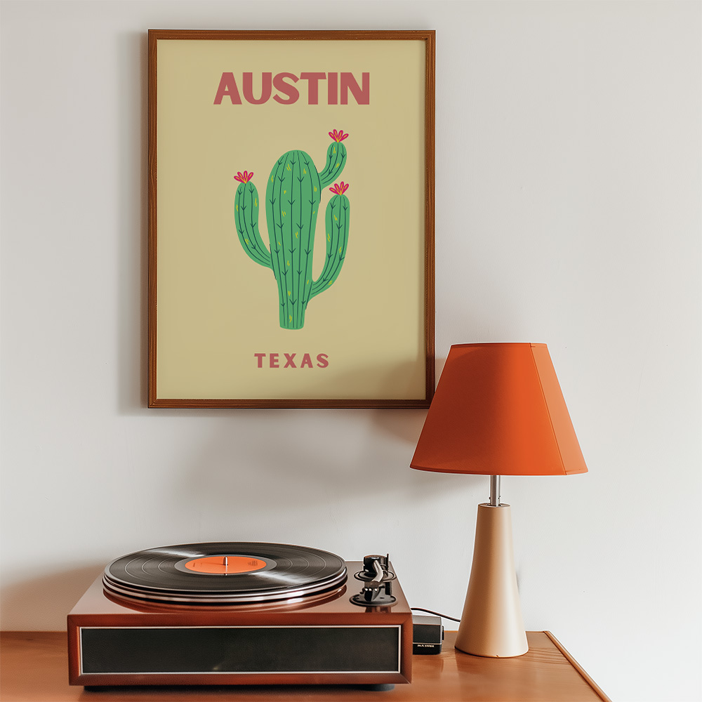 AUSTIN TEXAS VIBRANT TRAVEL POSTER