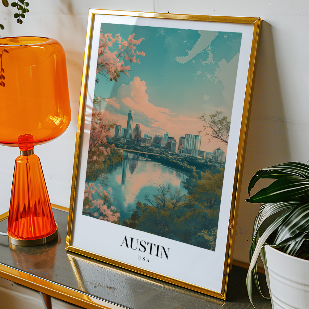 Alternative view of AUSTIN VINTAGE TRAVEL POSTER