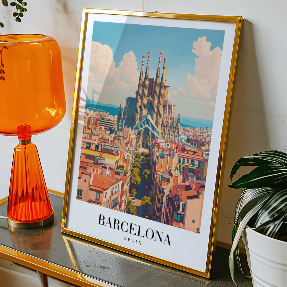 Alternative view of BARCELONA VINTAGE TRAVEL POSTER