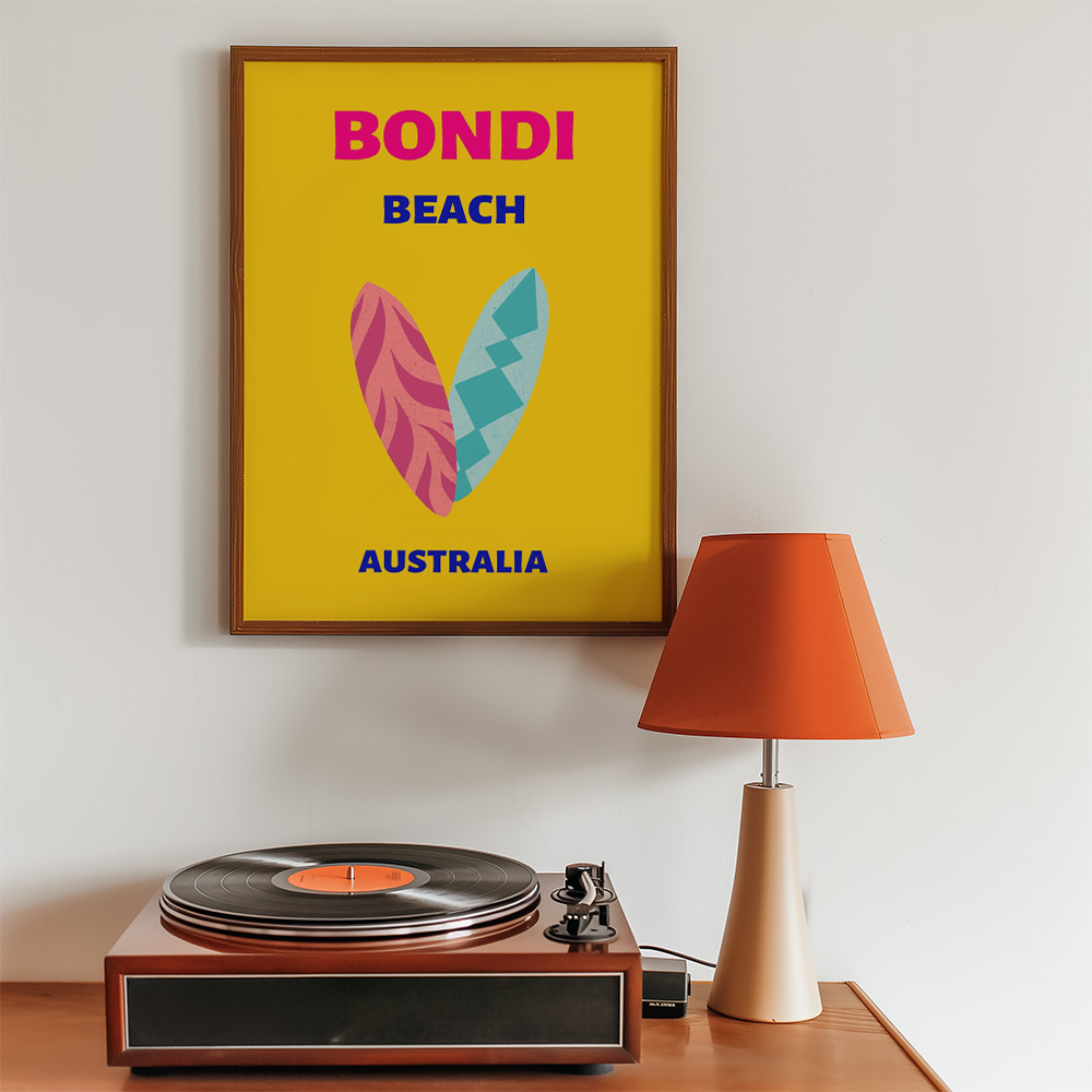 BONDI BEACH VIBRANT TRAVEL POSTER