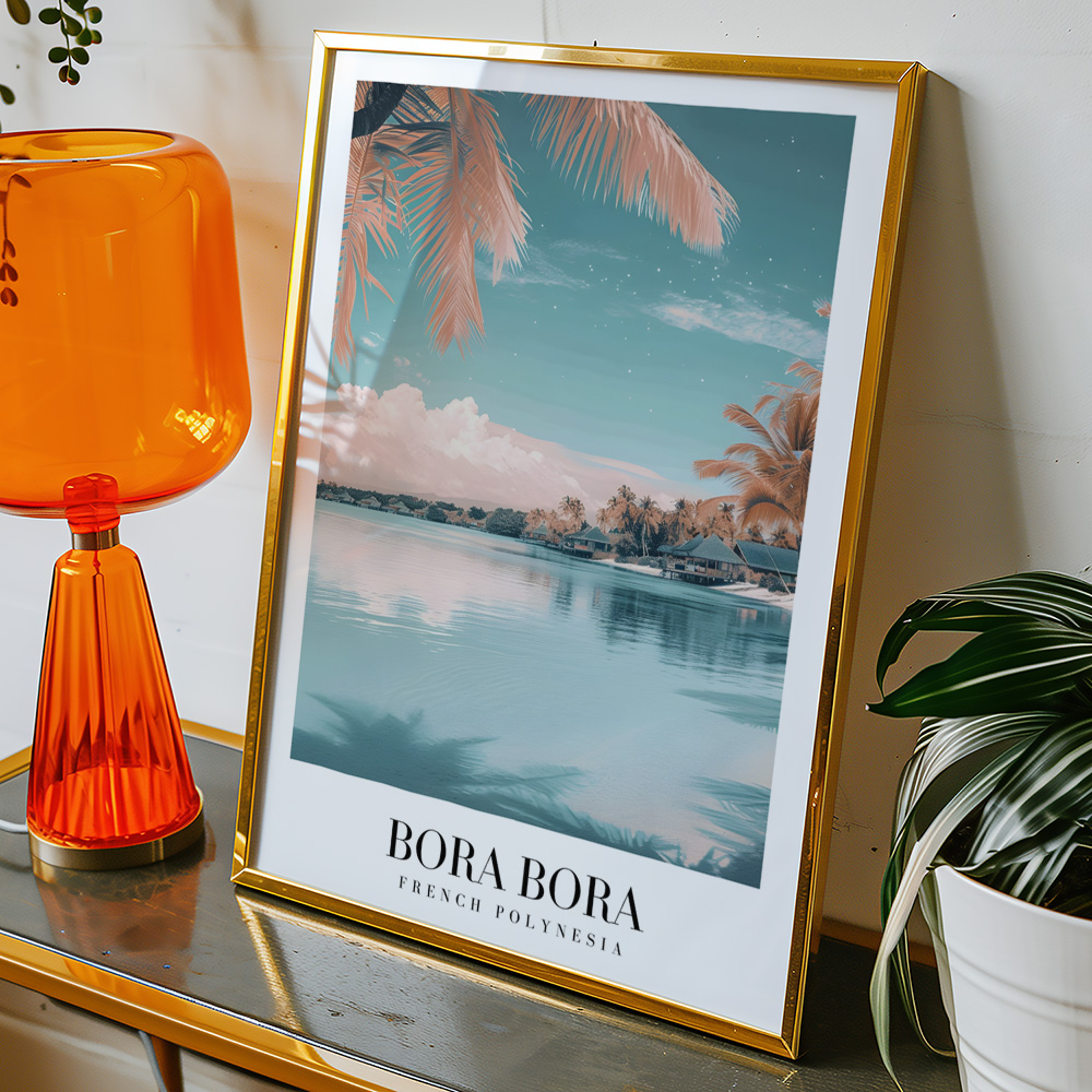 Alternative view of BORA BORA VINTAGE TRAVEL POSTER