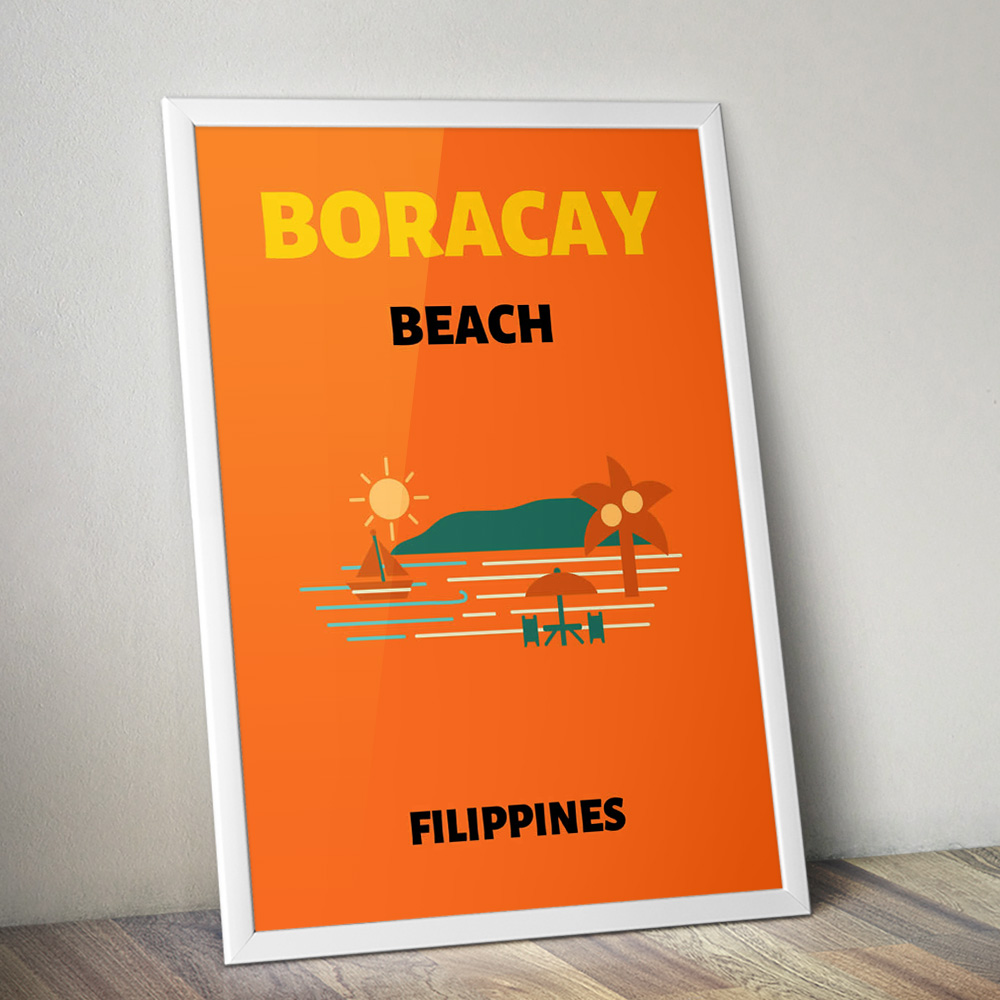 Alternative view of BORACAY BEACH VIBRANT TRAVEL POSTER