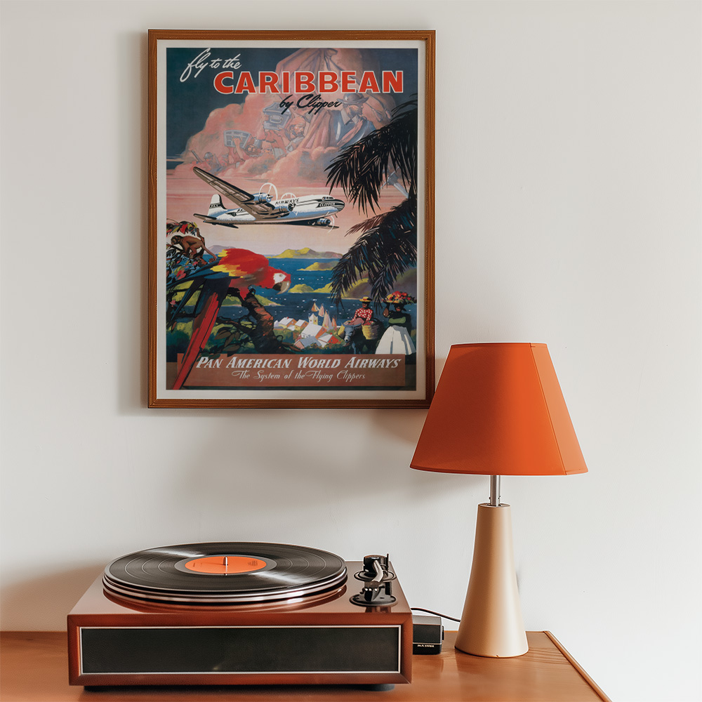 CARIBBEAN VINTAGE TRAVEL ADVERT POSTER