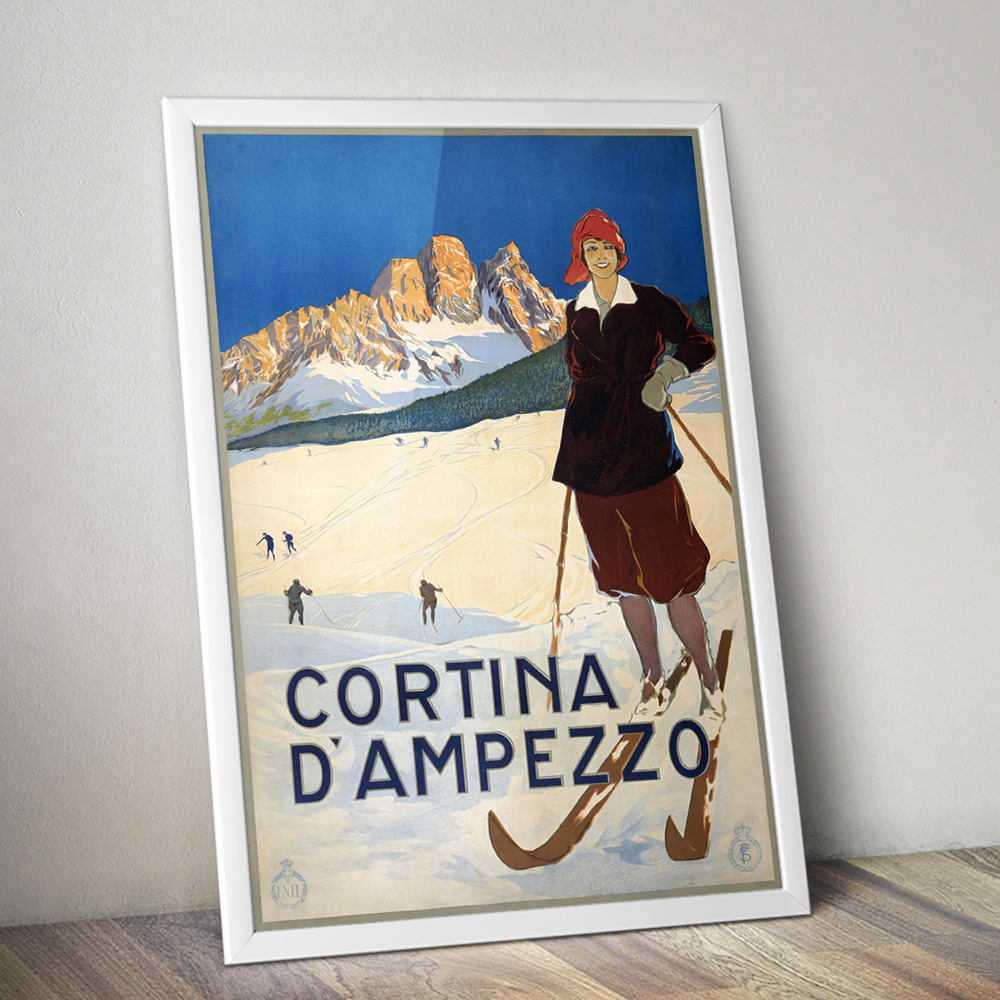 Alternative view of CORTINA DAMPEZZO VINTAGE TRAVEL ADVERT POSTER