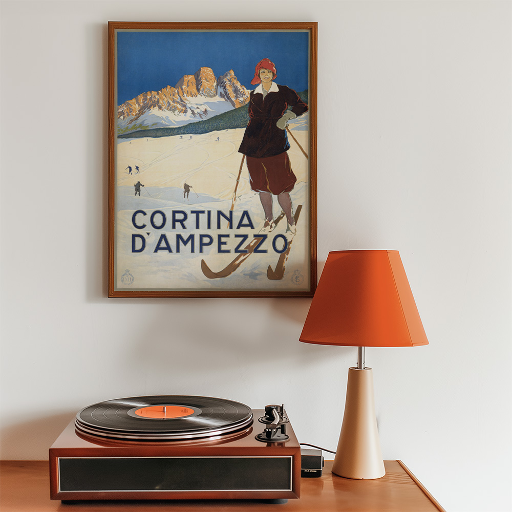 CORTINA DAMPEZZO VINTAGE TRAVEL ADVERT POSTER