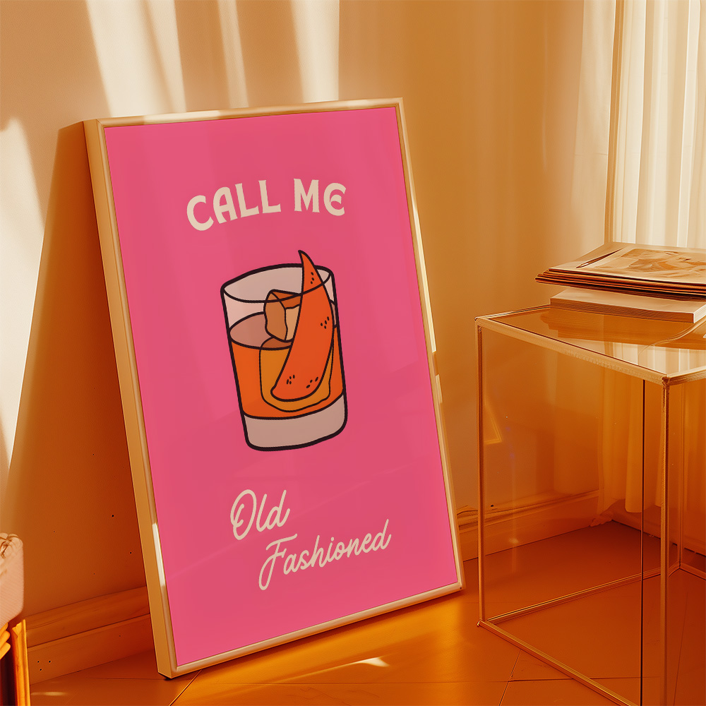 Alternative view of CALL ME OLD FASHIONED PINK BAR AND DRINKS POSTER