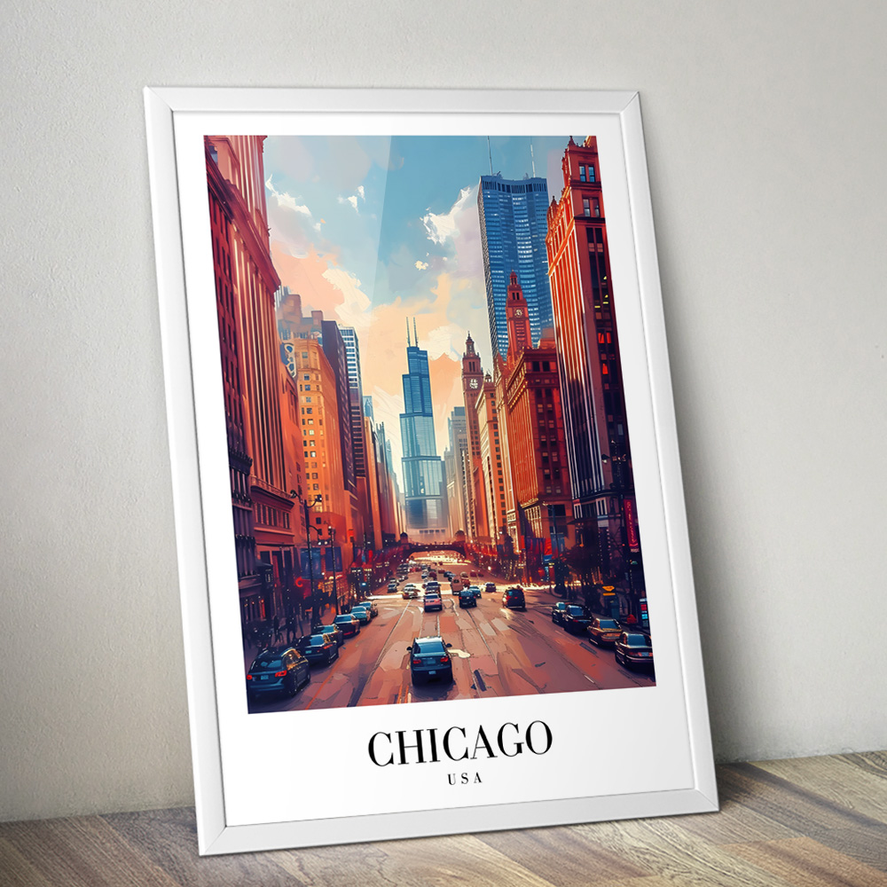 CHICAGO 2 VINTAGE TRAVEL POSTER