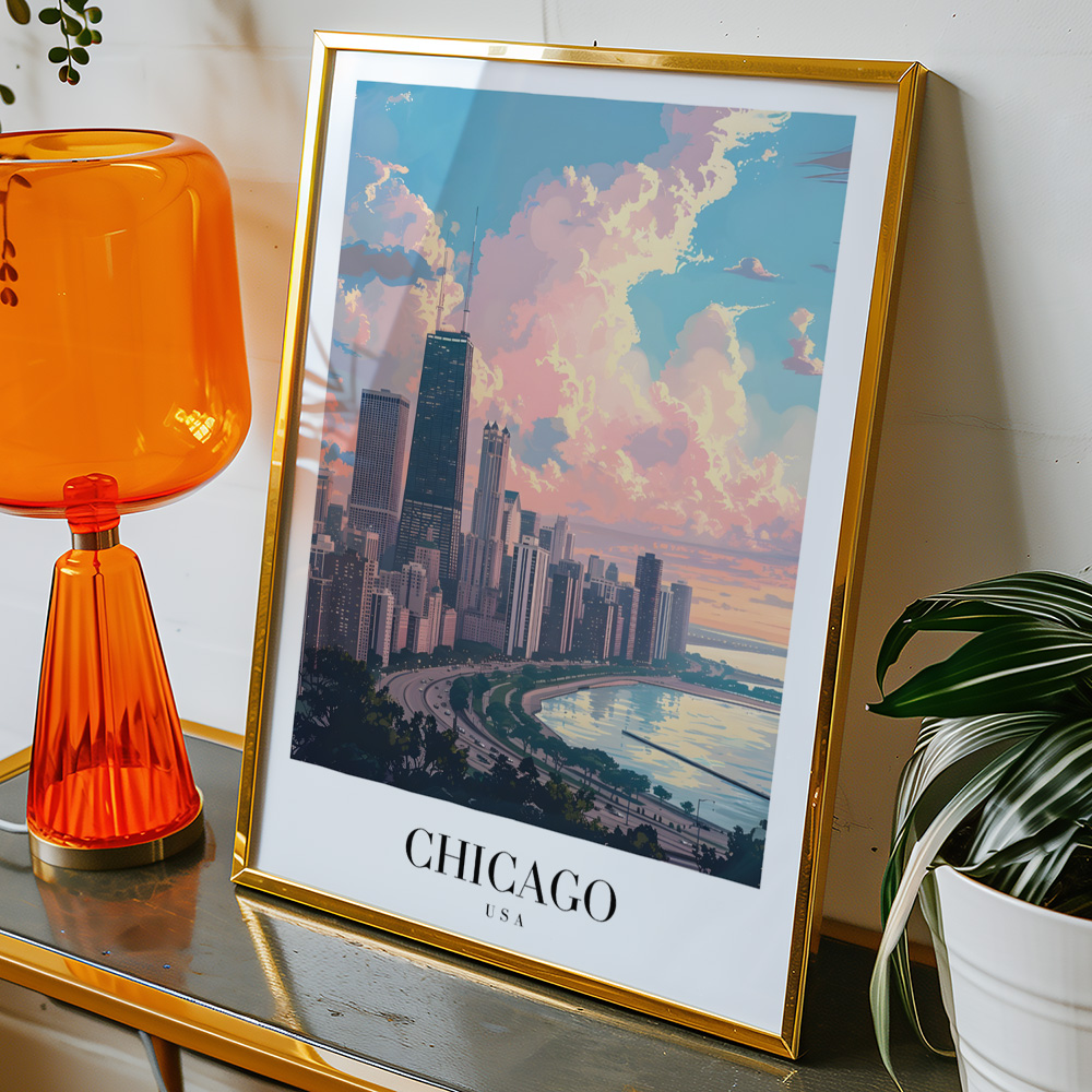 Alternative view of CHICAGO VINTAGE TRAVEL POSTER