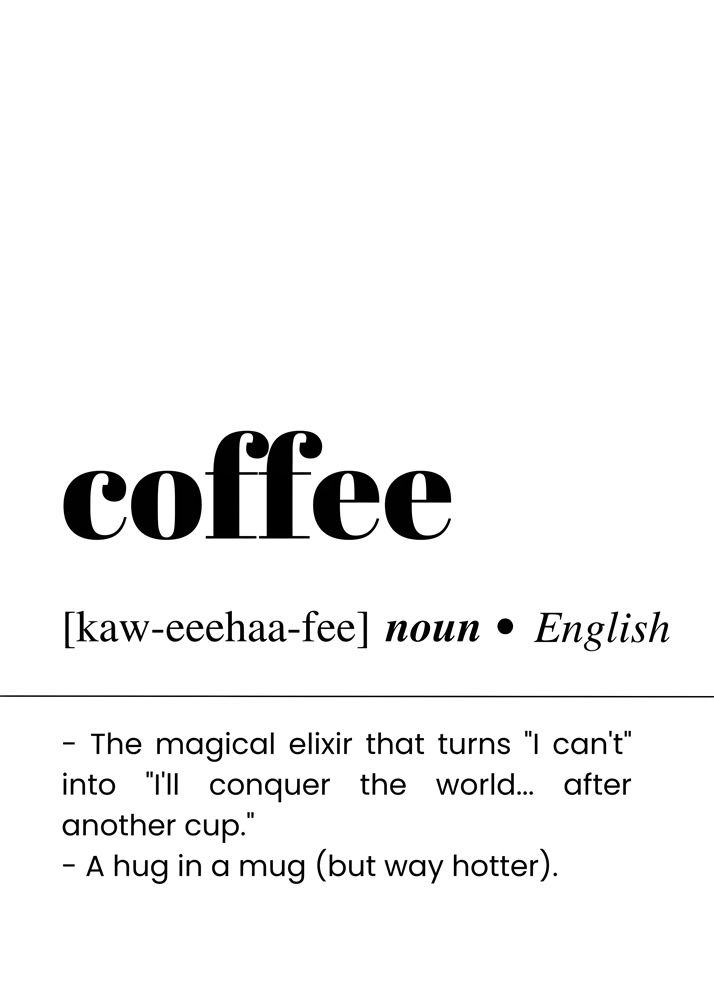 Alternative view of COFFEE BAR AND DRINKS DICTIONARY POSTER