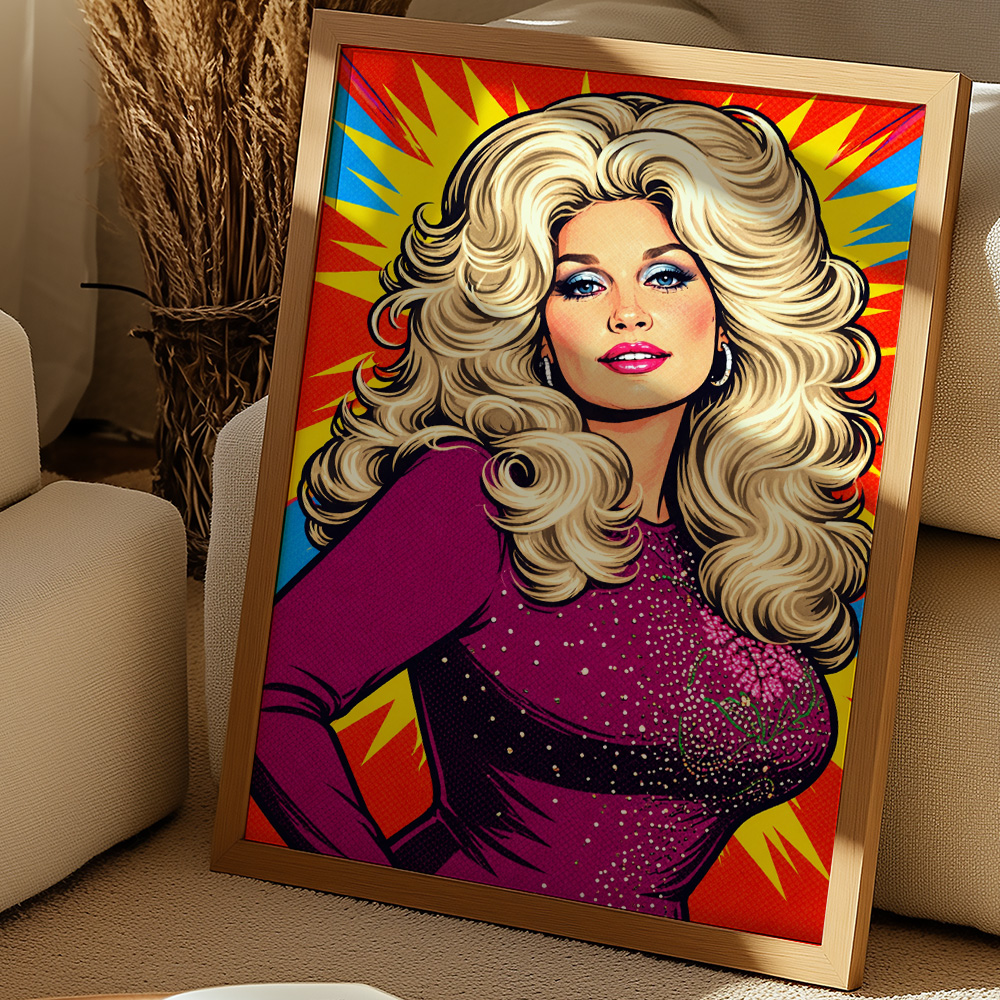 DOLLY PARTON MAXIMALIST POP ART STYLE POSTER