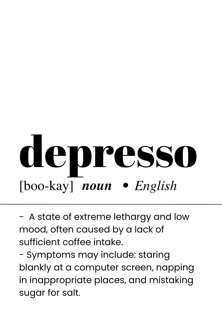 Alternative view of DEPRESSO BAR AND DRINKS DICTIONARY POSTER