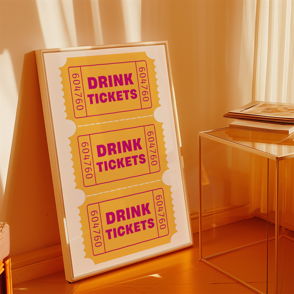 Alternative view of DRINK TICKETS BAR AND DRINKS POSTER