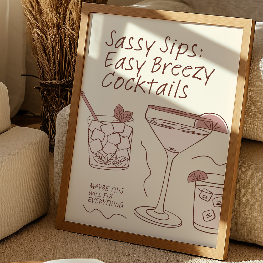 EASY BREEZY COCKTAILS BAR AND DRINKS POSTER