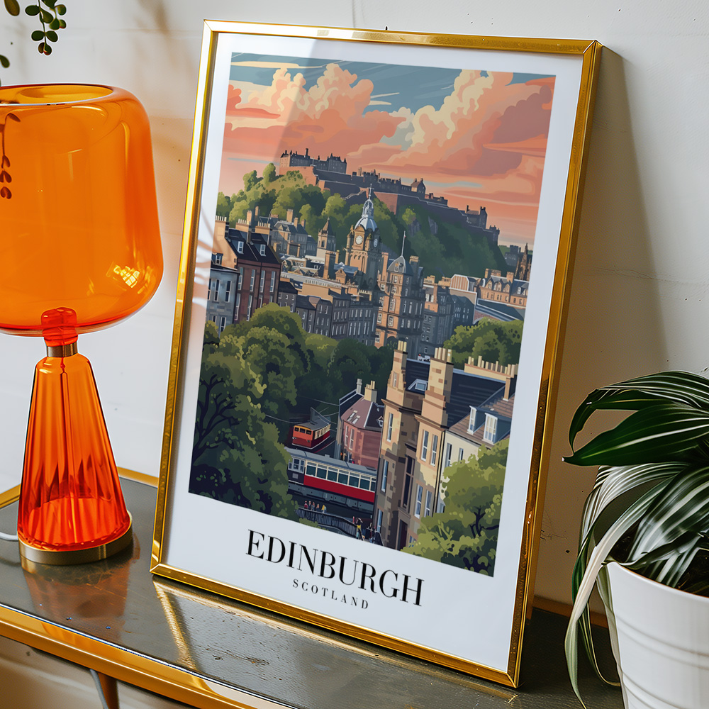 Alternative view of EDINBURGH VINTAGE TRAVEL POSTER
