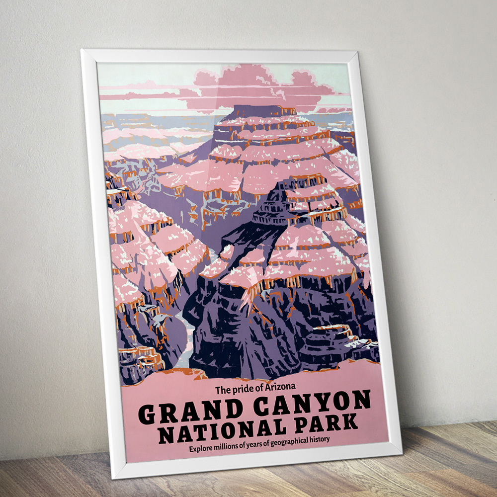 Alternative view of GRAND CANYON NATIONAL PARK VINTAGE TRAVEL ADVERT POSTER