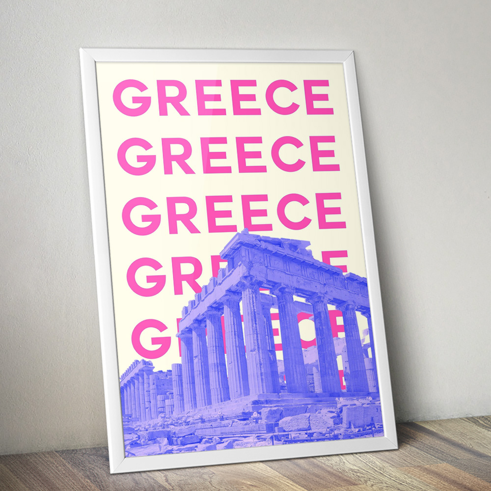 Alternative view of GREECE VIBRANT TRAVEL POSTER