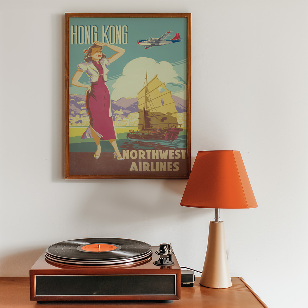 HONG KONG VINTAGE TRAVEL ADVERT POSTER