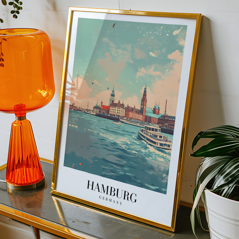Alternative view of HAMBURG VINTAGE TRAVEL POSTER