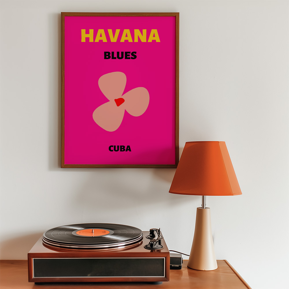 HAVANA BLUES VIBRANT TRAVEL POSTER