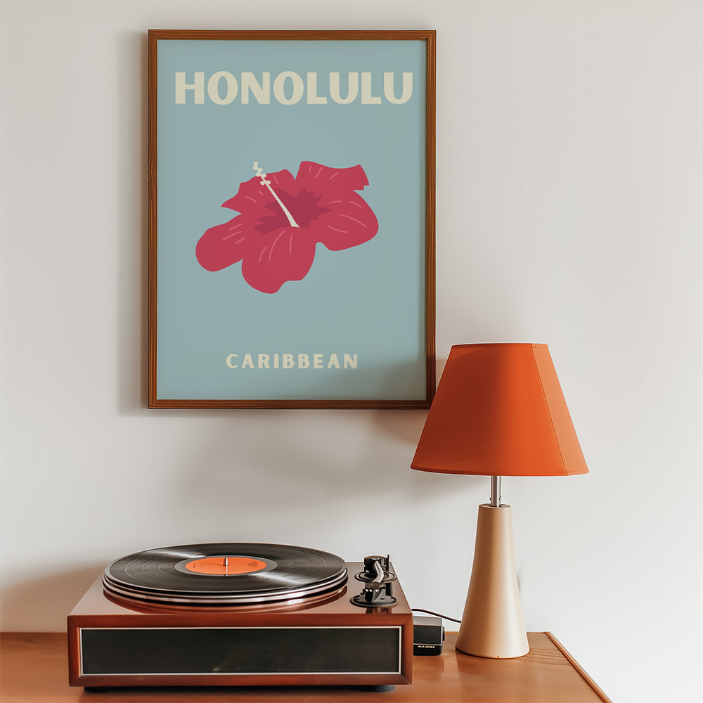 HONOLULU VIBRANT TRAVEL POSTER