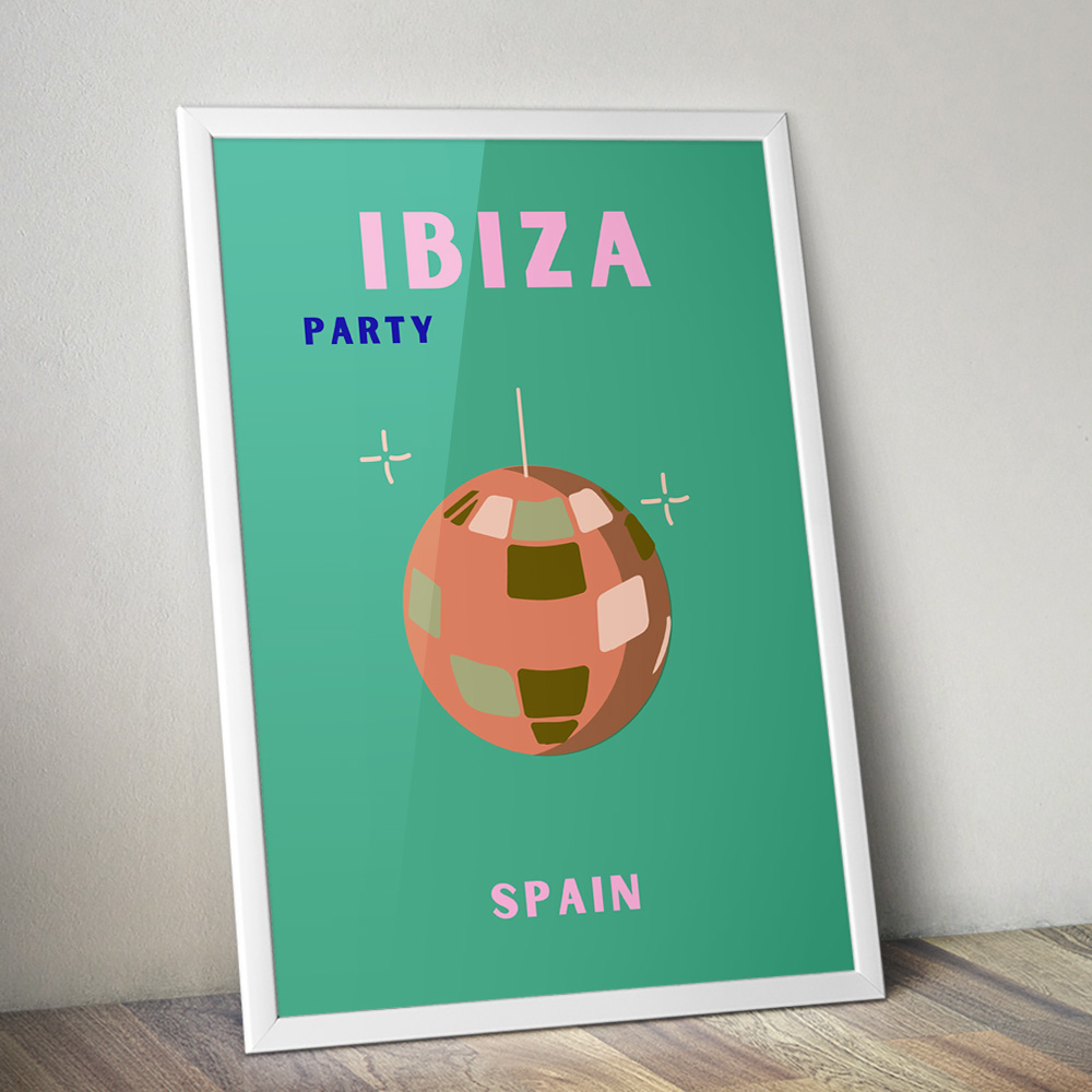 Alternative view of IBIZA PARTY VIBRANT TRAVEL POSTER