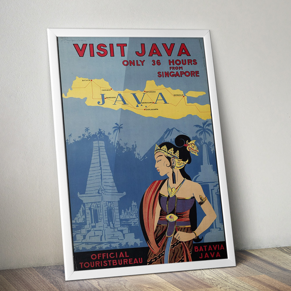 Alternative view of JAVA VINTAGE TRAVEL ADVERT POSTER