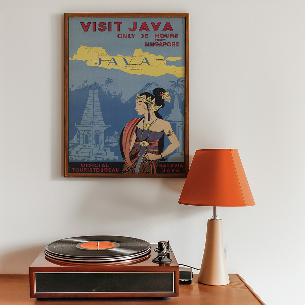 JAVA VINTAGE TRAVEL ADVERT POSTER