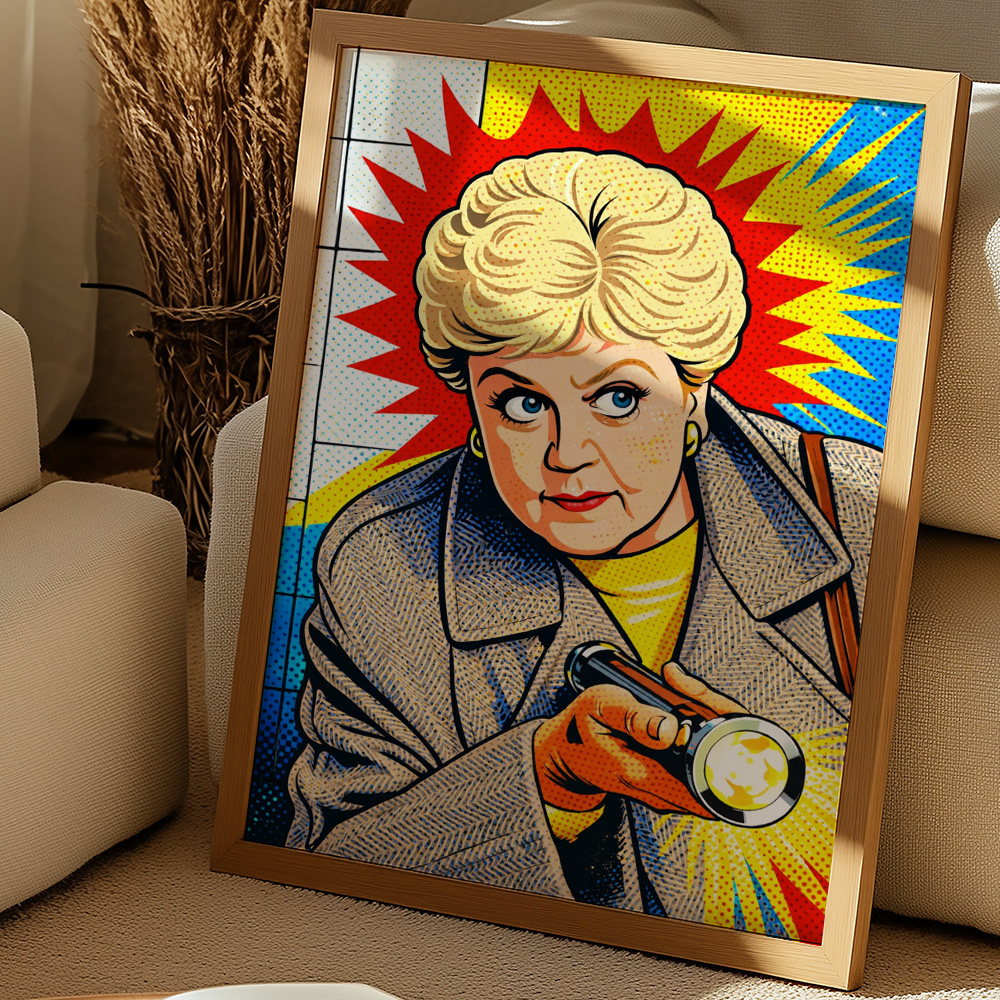 JESSICA FLETCHER MURDER SHE WROTE MAXIMALIST POP ART STYLE POSTER