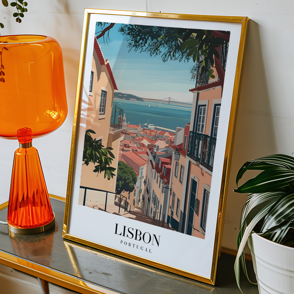 Alternative view of LISBON VINTAGE TRAVEL POSTER