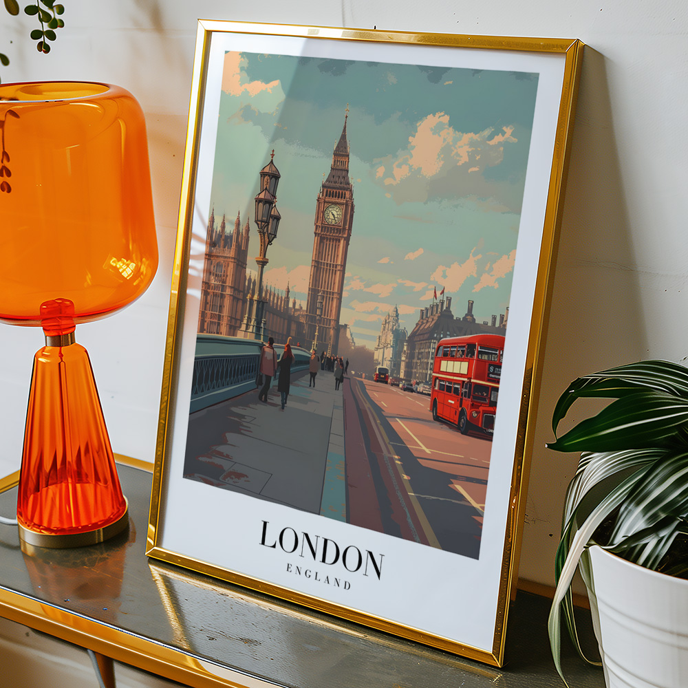 Alternative view of LONDON VINTAGE TRAVEL POSTER