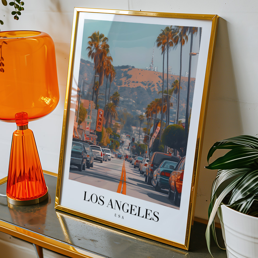 Alternative view of LOS ANGELES VINTAGE TRAVEL POSTER