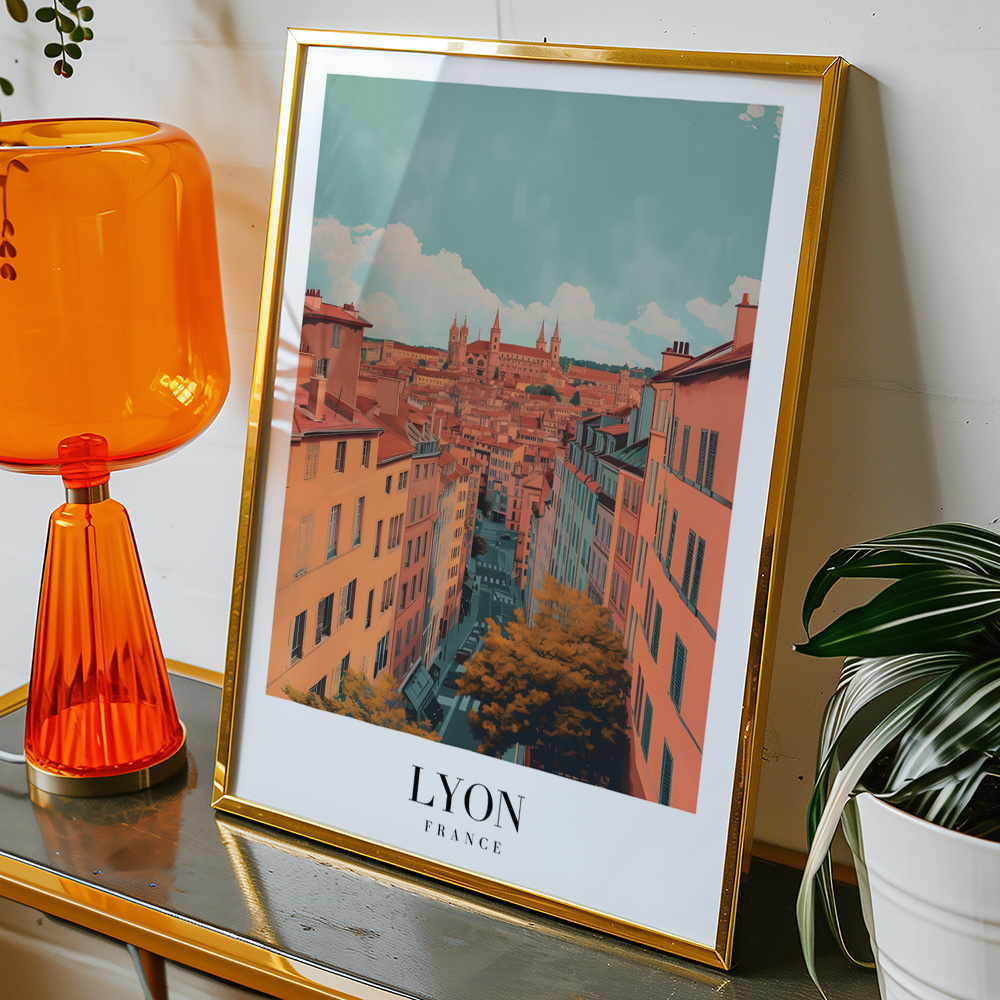 Alternative view of LYON VINTAGE TRAVEL POSTER