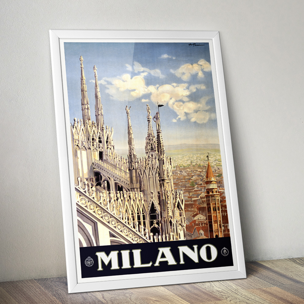 Alternative view of MILANO VINTAGE TRAVEL ADVERT POSTER