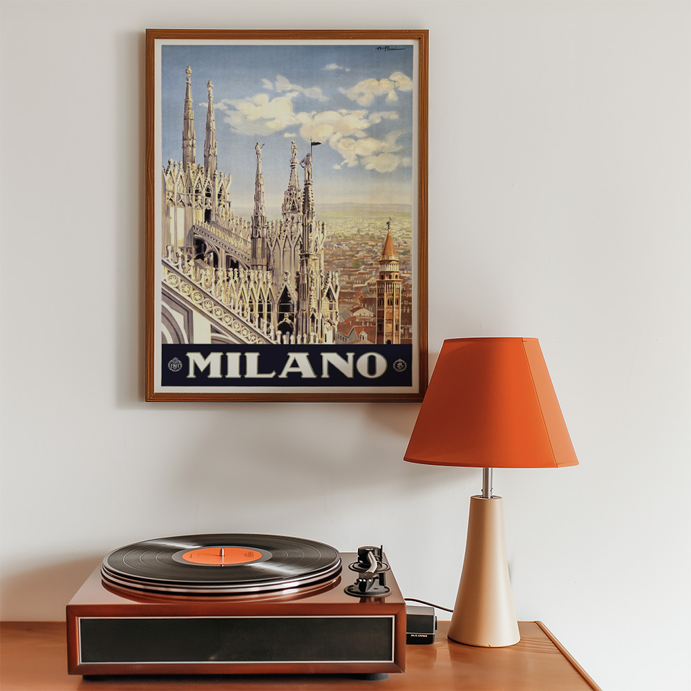 MILANO VINTAGE TRAVEL ADVERT POSTER