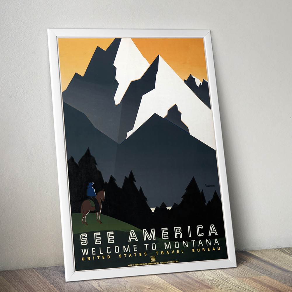 Alternative view of MONTANA SEE AMERICA VINTAGE TRAVEL ADVERT POSTER