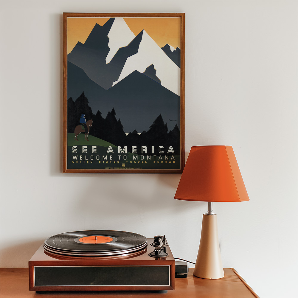 MONTANA SEE AMERICA VINTAGE TRAVEL ADVERT POSTER