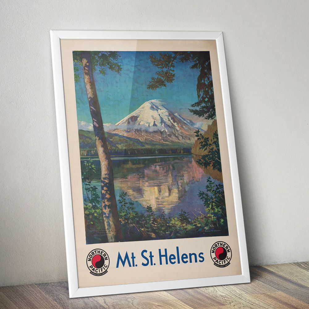 Alternative view of MOUNT ST HELENS VINTAGE TRAVEL ADVERT POSTER