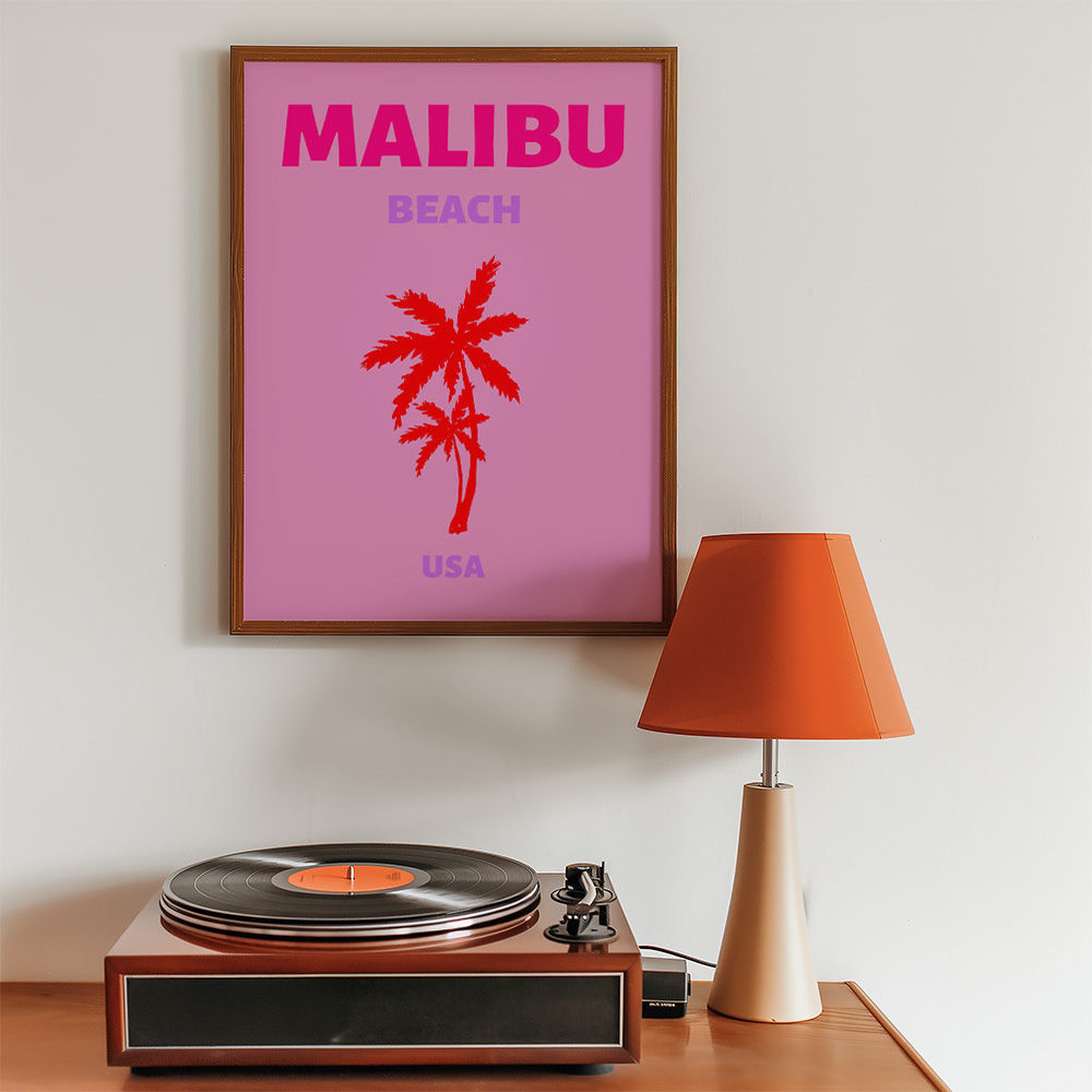 MALIBU VIBRANT TRAVEL POSTER