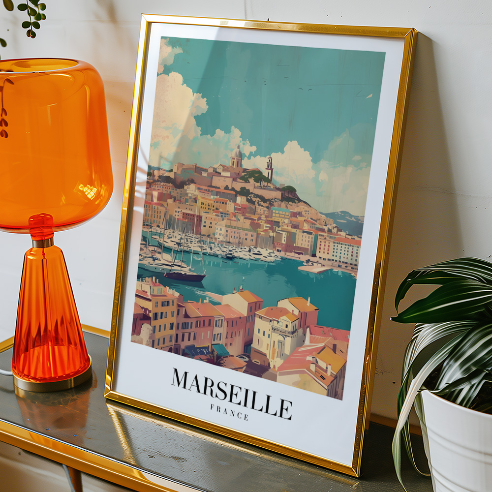 Alternative view of MARSEILLE VINTAGE TRAVEL POSTER