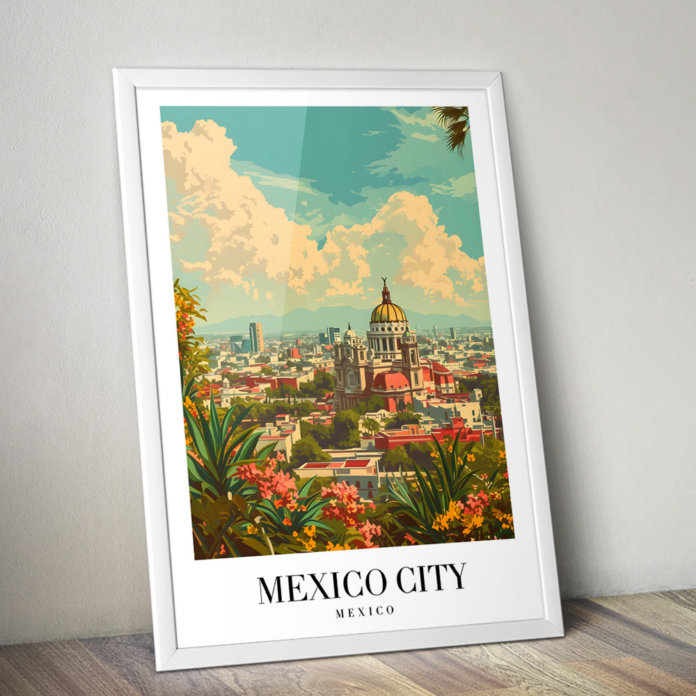 MEXICO CITY VINTAGE TRAVEL POSTER