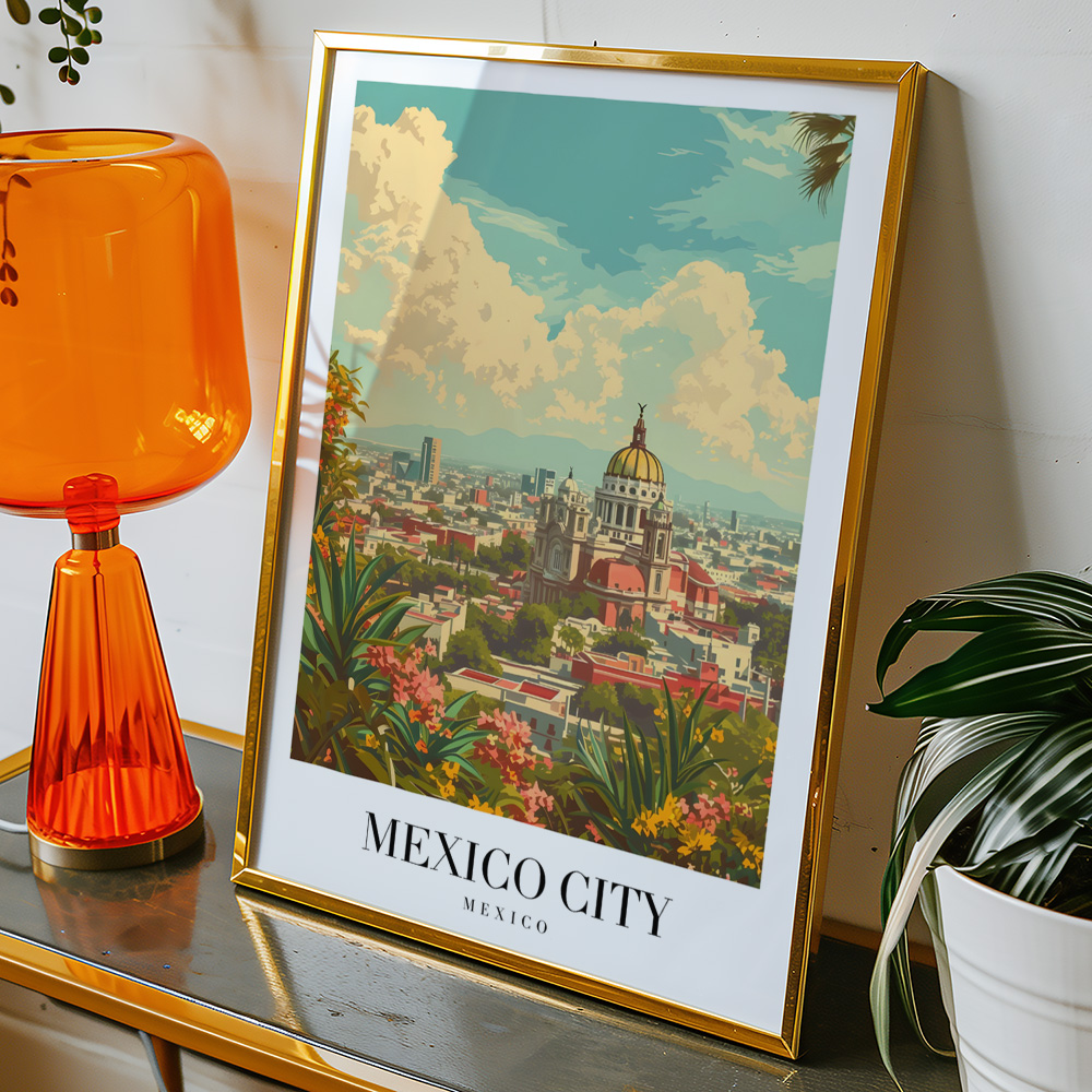Alternative view of MEXICO CITY VINTAGE TRAVEL POSTER