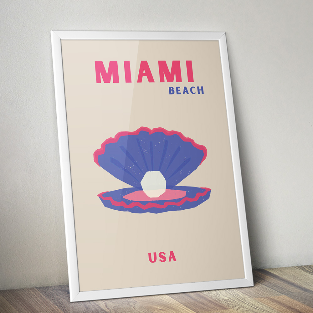 Alternative view of MIAMI BEACH USA VIBRANT TRAVEL POSTER